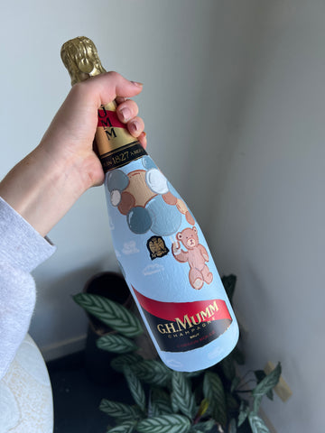 Mumm- Custom Painted Alcohol Bottle