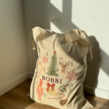 Embroidered Santa Sack + Printed Stocking Bundle
