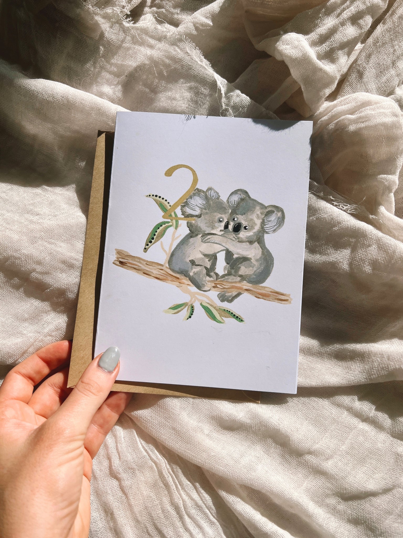 2 Kissing Koalas Card